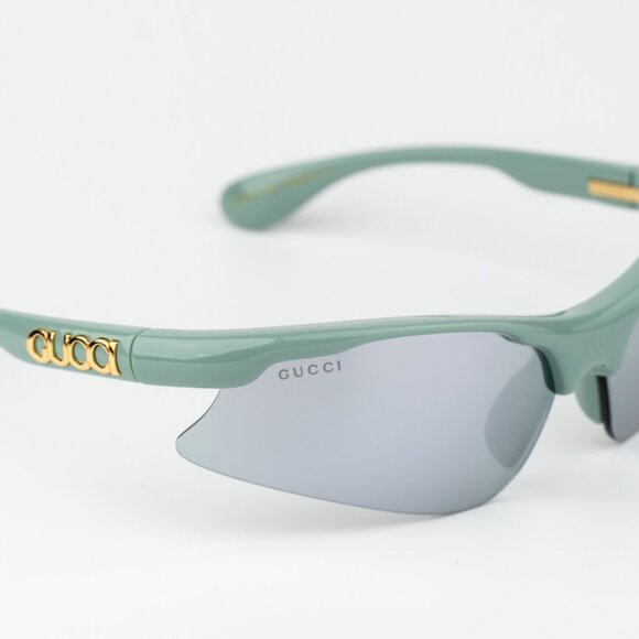 Gucci Men Sunglasses Green Silver Mirror Mask GG1774S 005 BRAND NEW - Picture 7 of 9